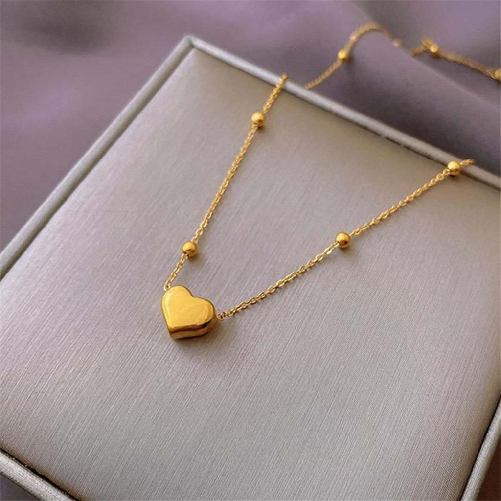 Gold Plated Heart Necklace for Women – Stainless Steel (free gift)