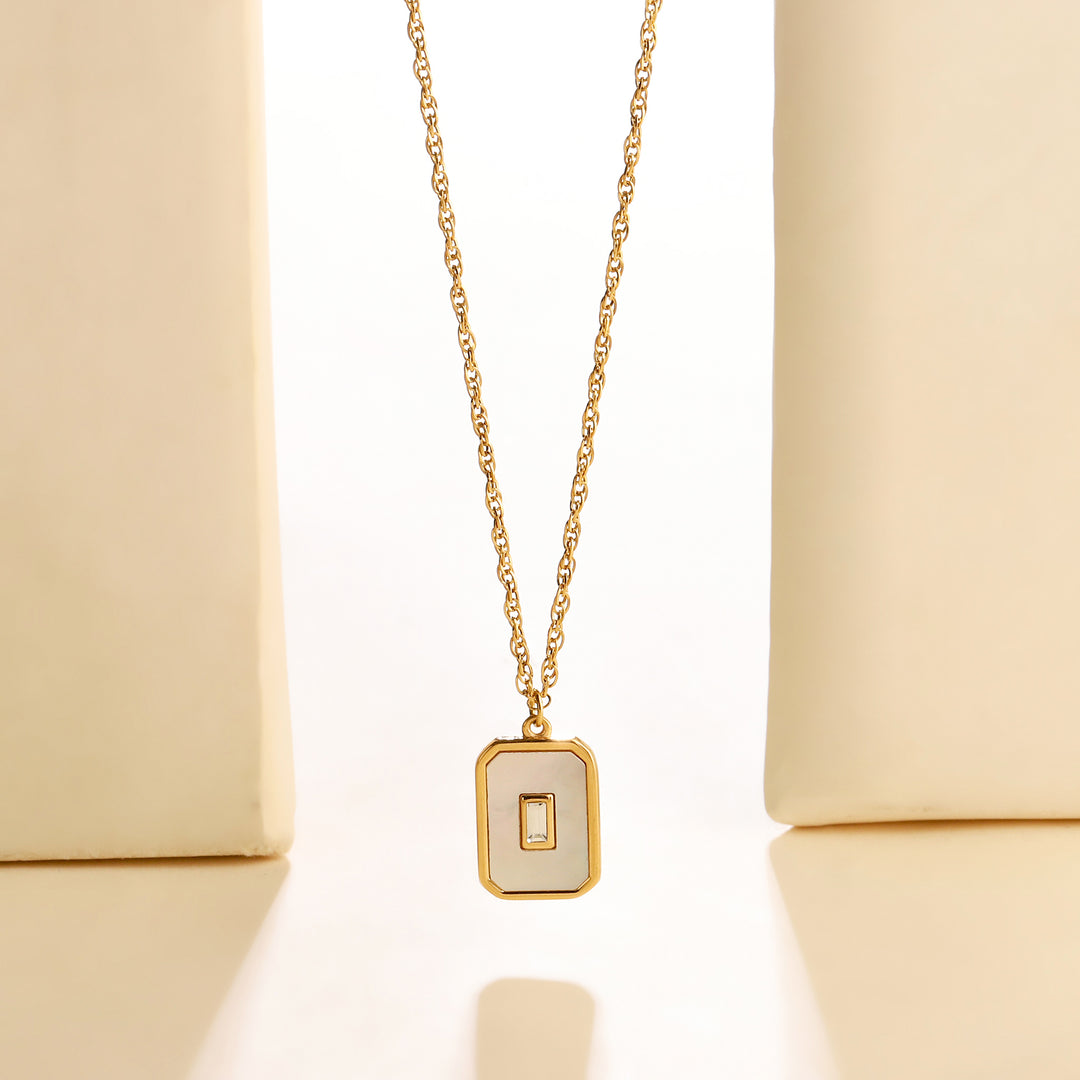 Vintage White Enamel Charm Necklace stainless Steel High Quality